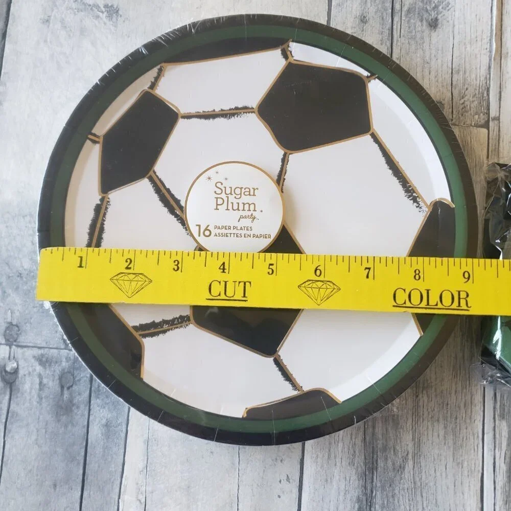 NWT - Sugar Plum Party Paper Soccer Plates (32) and Napkins (40)